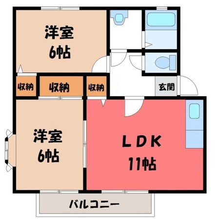 宇都宮駅 バス35分  宝木本町下車：停歩15分 1階の物件間取画像